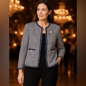 Zara Black and White Checkered Blazer